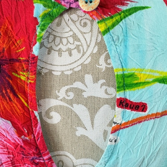 Vintage Jams World Size Small Island Life Tropical Map Hawaiian Short Dress - Picture 6 of 12